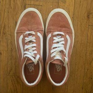 Vans Peach/Pink and White Women's Sneakers